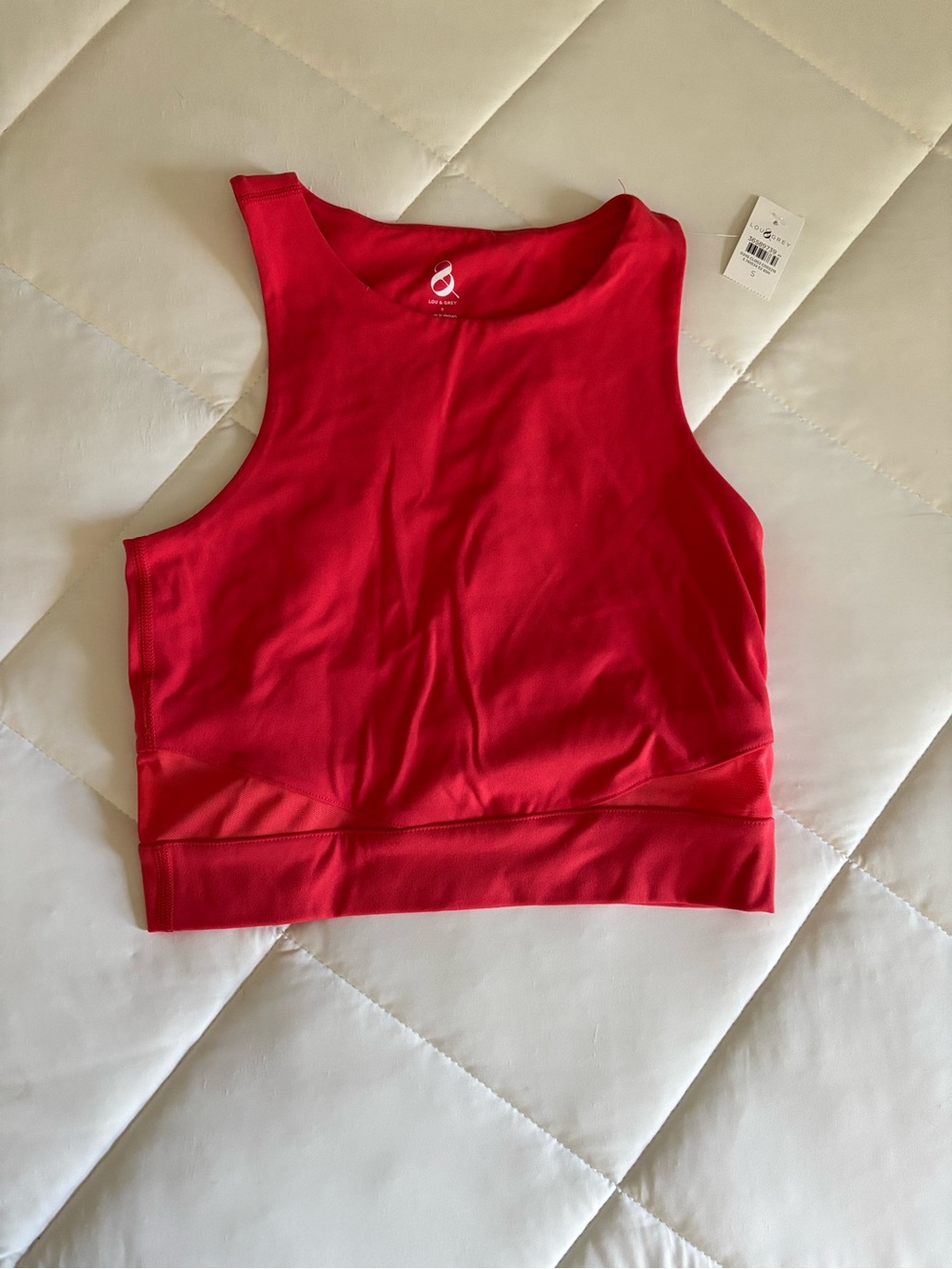 Lou & Grey Bright Red Cropped Tank Top